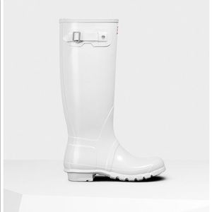 Brand New White Glossy Tall Hunter Boots!!